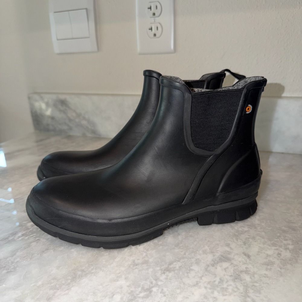 Bogs Amanda Chelsea Waterproof Rain Boots‎ Black Womens Size 9